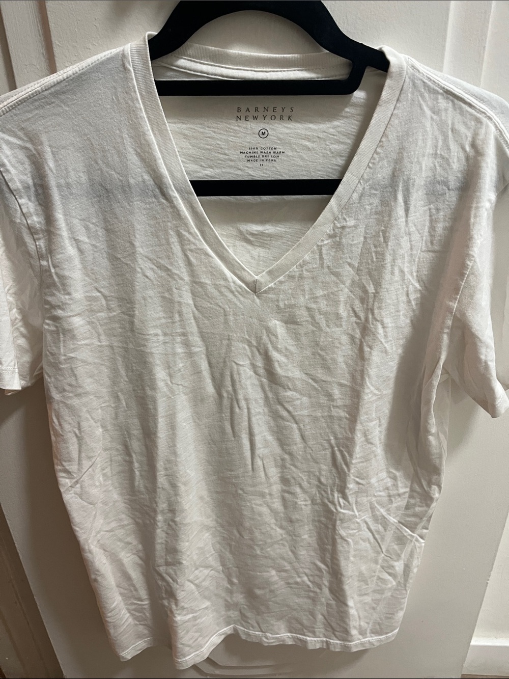 Barneys New York Men’s White V-Neck Tee